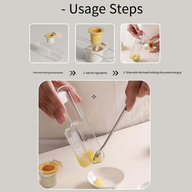 Mini Vegetable Cutter with Handguard Design Stainless Steel Blades 3-in-1 Cutting Slicing Grinding Small Vegetable Dicer