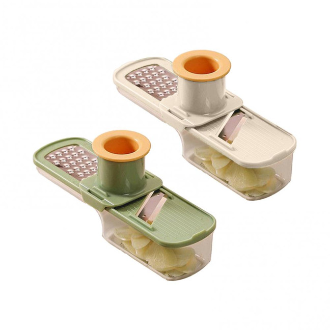 Mini Vegetable Cutter with Handguard Design Stainless Steel Blades 3-in-1 Cutting Slicing Grinding Small Vegetable Dicer