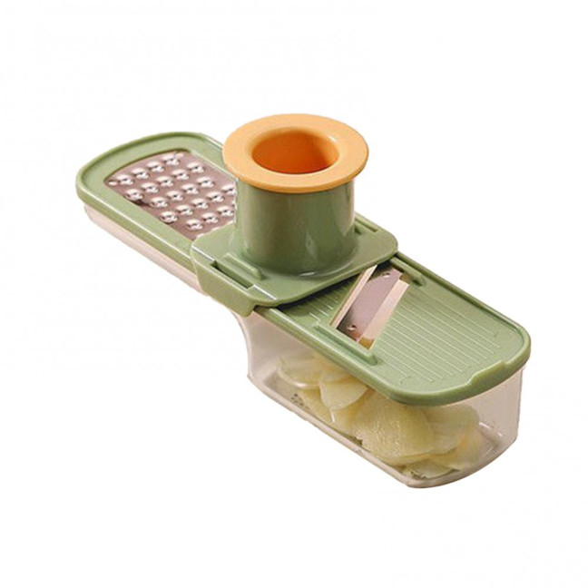 Mini Vegetable Cutter with Handguard Design Stainless Steel Blades 3-in-1 Cutting Slicing Grinding Small Vegetable Dicer