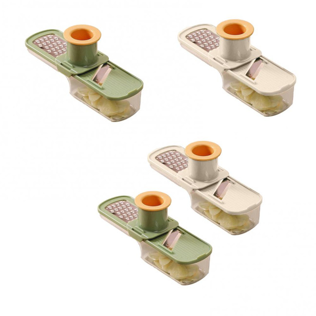 Mini Vegetable Cutter with Handguard Design Stainless Steel Blades 3-in-1 Cutting Slicing Grinding Small Vegetable Dicer