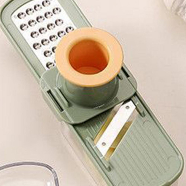 Mini Vegetable Cutter with Handguard Design Stainless Steel Blades 3-in-1 Cutting Slicing Grinding Small Vegetable Dicer