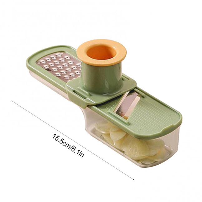 Mini Vegetable Cutter with Handguard Design Stainless Steel Blades 3-in-1 Cutting Slicing Grinding Small Vegetable Dicer