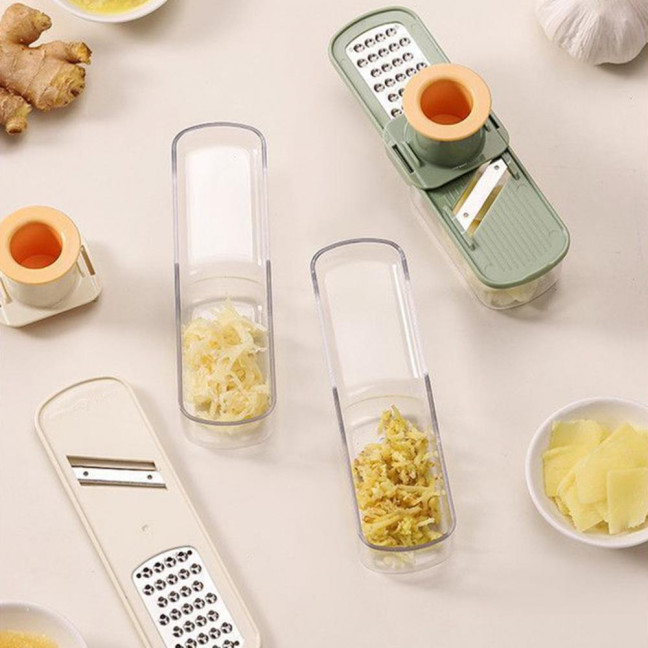 Mini Vegetable Cutter with Handguard Design Stainless Steel Blades 3-in-1 Cutting Slicing Grinding Small Vegetable Dicer