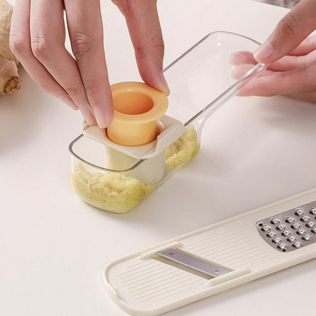 Mini Vegetable Cutter with Handguard Design Stainless Steel Blades 3-in-1 Cutting Slicing Grinding Small Vegetable Dicer