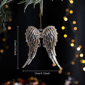 Christmas Tree Ornament Standing Deer Cup Butterflies Wing Design Sparkling Hanging Decoration Festive Holiday Season Home Decor