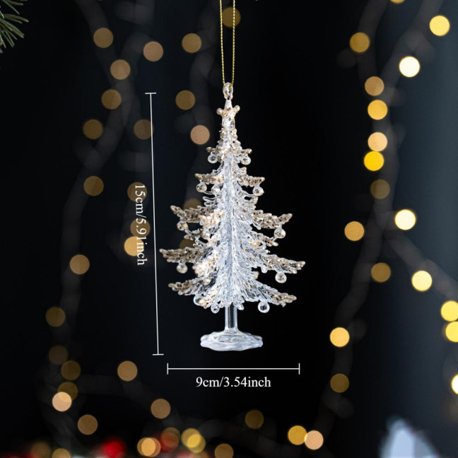 Christmas Tree Ornament Standing Deer Cup Butterflies Wing Design Sparkling Hanging Decoration Festive Holiday Season Home Decor