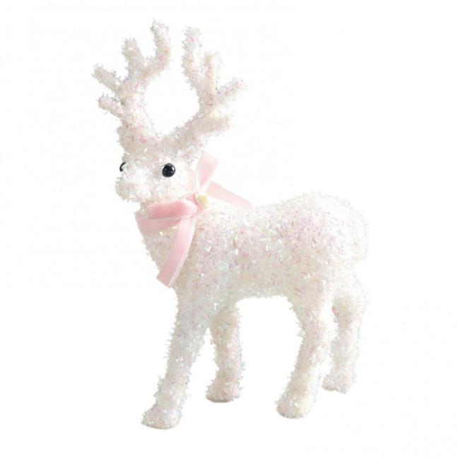 Christmas Reindeer Figurine Plastic White Elk Sculpture with Scarf Small Deer Statue Table Ornaments for Xmas Tabletop Mantel Shelf Decor Christmas Reindeer Figurine Plastic White Elk Sculpture with Scarf Small Deer Statue Table Ornaments for Xmas Tabletop Mantel Shelf Decor