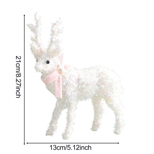 Christmas Reindeer Figurine Plastic White Elk Sculpture with Scarf Small Deer Statue Table Ornaments for Xmas Tabletop Mantel Shelf Decor Christmas Reindeer Figurine Plastic White Elk Sculpture with Scarf Small Deer Statue Table Ornaments for Xmas Tabletop Mantel Shelf Decor