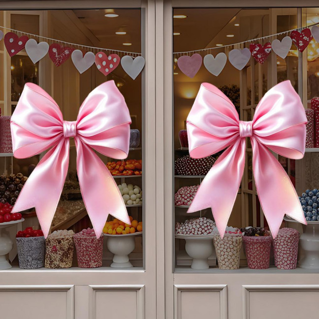 Valentine Day Wall Sticker Easy Tear Double-Sided Window Stickers PVC Decal Windows Glass Doors Holiday Decoration