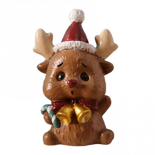 Christmas Miniature Figurines Mini Resin Santa Claus/Snowman/Tree/Bear/Rabbit Figurine 3D Cute Christmas Statue for Home Desk Decor Dollhouse Accessory