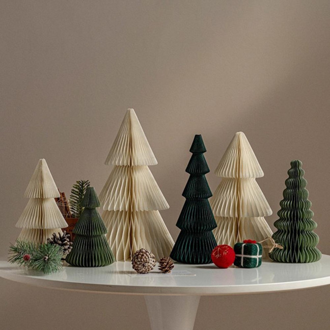 3/4Pcs Christmas Tree Ornament Easy Assembly Geometric Origami Christmas Tree Festive Merry Christmas Decor