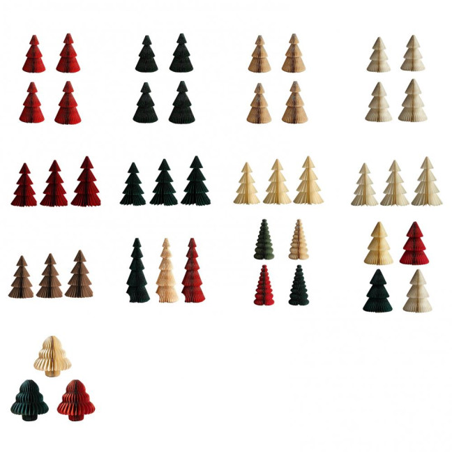 3/4Pcs Christmas Tree Ornament Easy Assembly Geometric Origami Christmas Tree Festive Merry Christmas Decor