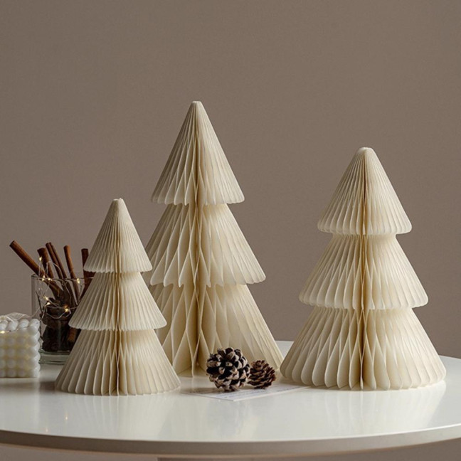 3/4Pcs Christmas Tree Ornament Easy Assembly Geometric Origami Christmas Tree Festive Merry Christmas Decor