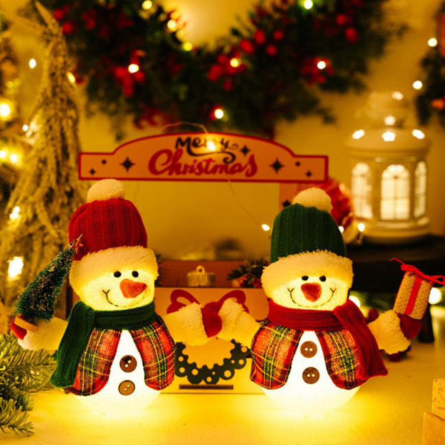 Christmas Plush Snowman Doll Tabletop Decoration Lighted Small Snowman Ornament for Winter Home Kitchen Mantel Window Sill Holiday Party Decoration Christmas Plush Snowman Doll Tabletop Decoration Lighted Small Snowman Ornament for Winter Home Kitchen Mantel Window Sill Holiday Party Decoration