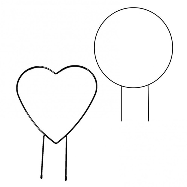 Plant Circle Trellis Climbing Plants Coated Wire Trellis Planter Insert Heart Shape Trellis Small Plant Support Stakes for Flowers Houseplants Garden Vines