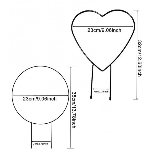 Plant Circle Trellis Climbing Plants Coated Wire Trellis Planter Insert Heart Shape Trellis Small Plant Support Stakes for Flowers Houseplants Garden Vines