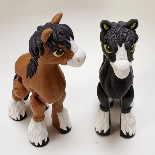 3D Printed Horse Ornament Simulation Pony Fidget Toy with Movable Joints Articulated Animal Model Educational Toy Home Office Decoration 