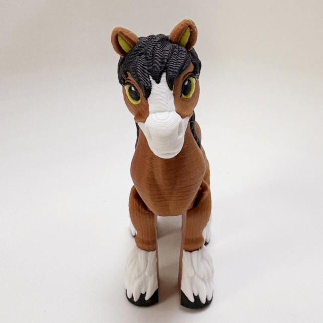 3D Printed Horse Ornament Simulation Pony Fidget Toy with Movable Joints Articulated Animal Model Educational Toy Home Office Decoration 