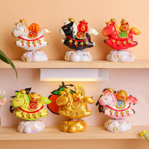 Doll Ornament Horse Shape Rotatable Design Decorative Resin Figurine Crack-resistant Vivid Doll Figurine