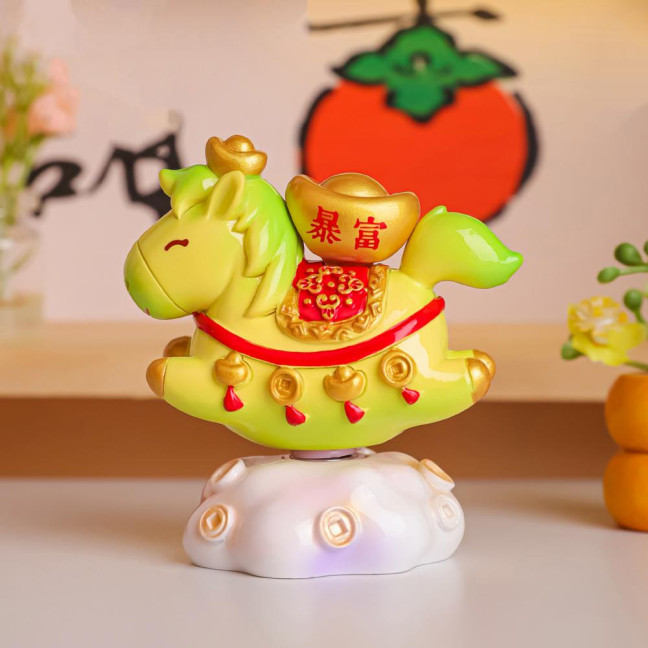 Doll Ornament Horse Shape Rotatable Design Decorative Resin Figurine Crack-resistant Vivid Doll Figurine