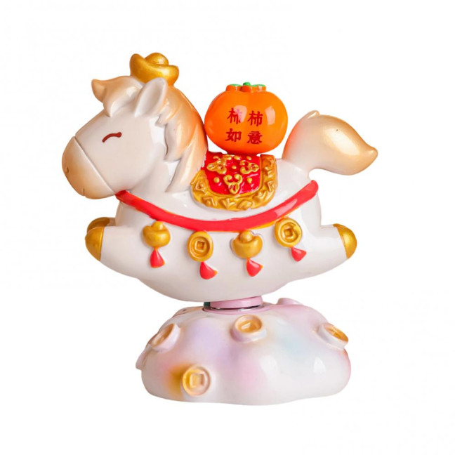 Doll Ornament Horse Shape Rotatable Design Decorative Resin Figurine Crack-resistant Vivid Doll Figurine