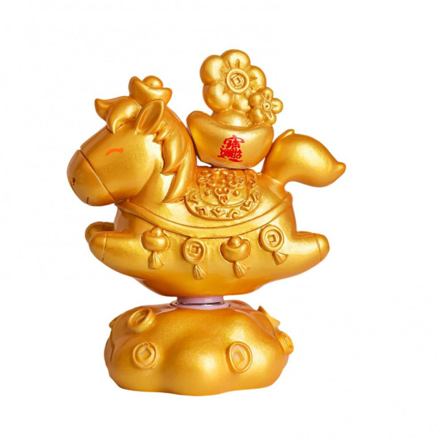 Doll Ornament Horse Shape Rotatable Design Decorative Resin Figurine Crack-resistant Vivid Doll Figurine