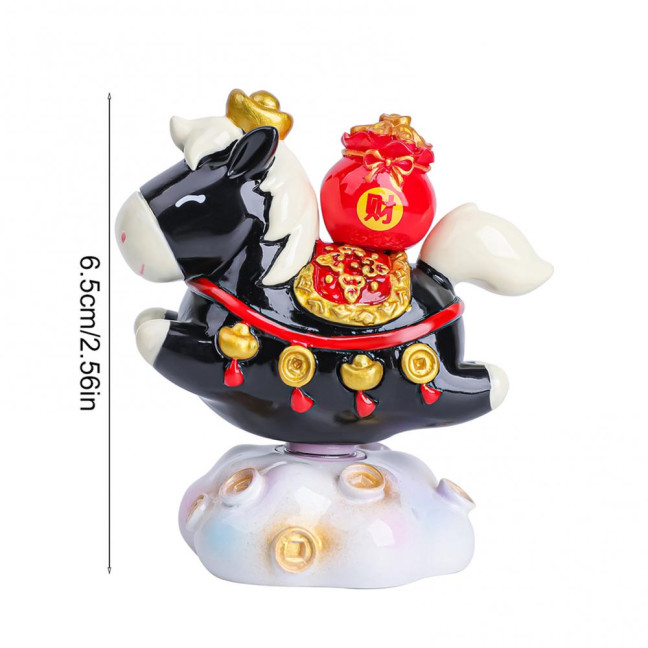 Doll Ornament Horse Shape Rotatable Design Decorative Resin Figurine Crack-resistant Vivid Doll Figurine