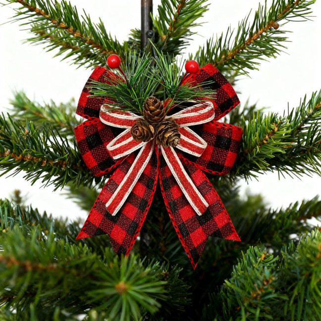Christmas Burlap Plaid Bow with Pine Cones Pine Needles Large Buffalo Plaid Bow Xmas Wreath Checkered Bow for Holiday Crafts Home Party Tree Decor Christmas Burlap Plaid Bow with Pine Cones Pine Needles Large Buffalo Plaid Bow Xmas Wreath Checkered Bow for Holiday Crafts Home Party Tree Decor