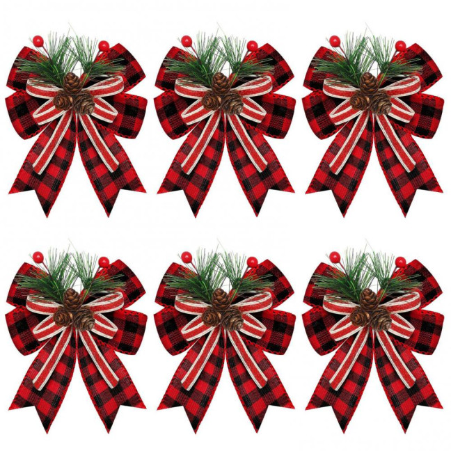 Christmas Burlap Plaid Bow with Pine Cones Pine Needles Large Buffalo Plaid Bow Xmas Wreath Checkered Bow for Holiday Crafts Home Party Tree Decor Christmas Burlap Plaid Bow with Pine Cones Pine Needles Large Buffalo Plaid Bow Xmas Wreath Checkered Bow for Holiday Crafts Home Party Tree Decor