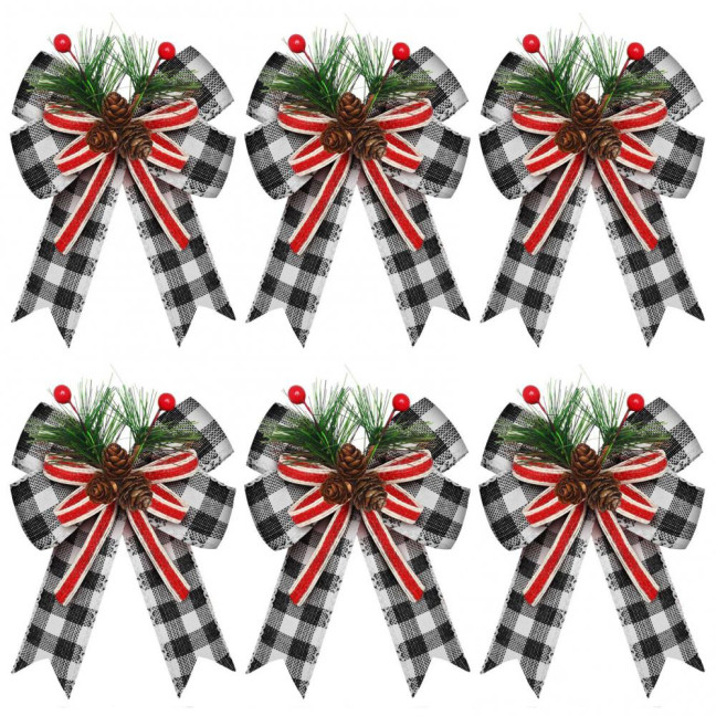 Christmas Burlap Plaid Bow with Pine Cones Pine Needles Large Buffalo Plaid Bow Xmas Wreath Checkered Bow for Holiday Crafts Home Party Tree Decor Christmas Burlap Plaid Bow with Pine Cones Pine Needles Large Buffalo Plaid Bow Xmas Wreath Checkered Bow for Holiday Crafts Home Party Tree Decor