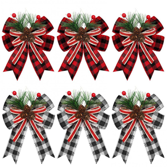 Christmas Burlap Plaid Bow with Pine Cones Pine Needles Large Buffalo Plaid Bow Xmas Wreath Checkered Bow for Holiday Crafts Home Party Tree Decor Christmas Burlap Plaid Bow with Pine Cones Pine Needles Large Buffalo Plaid Bow Xmas Wreath Checkered Bow for Holiday Crafts Home Party Tree Decor