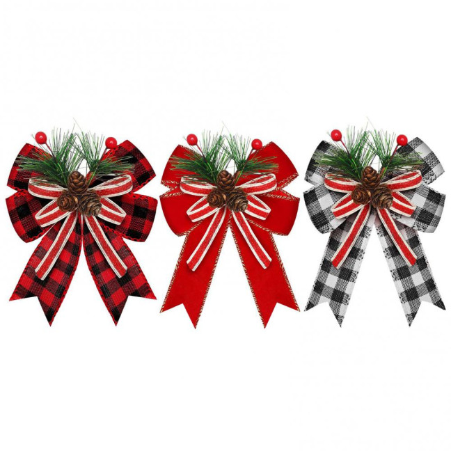 Christmas Burlap Plaid Bow with Pine Cones Pine Needles Large Buffalo Plaid Bow Xmas Wreath Checkered Bow for Holiday Crafts Home Party Tree Decor Christmas Burlap Plaid Bow with Pine Cones Pine Needles Large Buffalo Plaid Bow Xmas Wreath Checkered Bow for Holiday Crafts Home Party Tree Decor