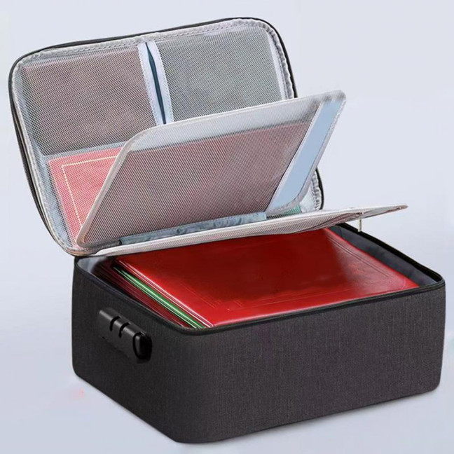 Travel Document Protection Bag Fireproof Waterproof File Storage Bag with Multi-Layer Design Card Holder File Organizer