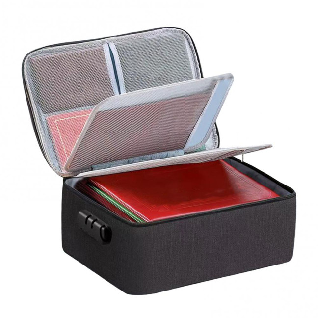 Travel Document Protection Bag Fireproof Waterproof File Storage Bag with Multi-Layer Design Card Holder File Organizer