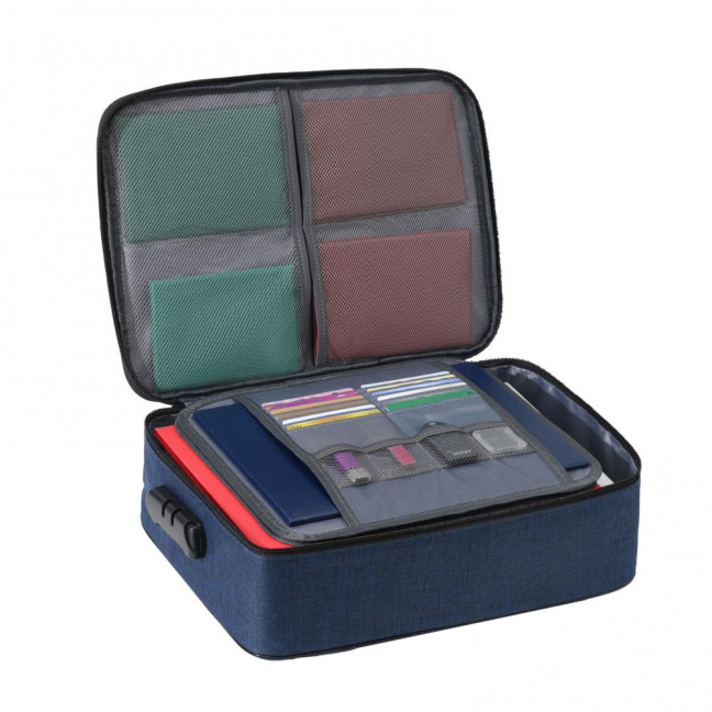 Travel Document Protection Bag Fireproof Waterproof File Storage Bag with Multi-Layer Design Card Holder File Organizer