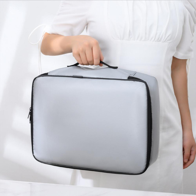 Travel Document Protection Bag Fireproof Waterproof File Storage Bag with Multi-Layer Design Card Holder File Organizer