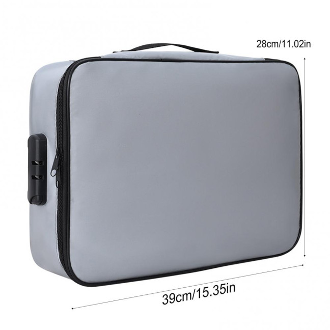 Travel Document Protection Bag Fireproof Waterproof File Storage Bag with Multi-Layer Design Card Holder File Organizer