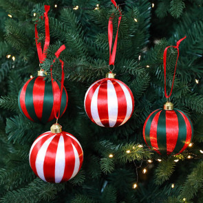 6Pcs 8cm Christmas Ball Ornaments Plastic Hanging Decor for Tree Window Display & DIY Crafts Shatterproof Festive Decorations