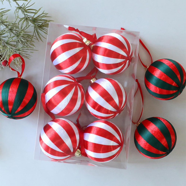 6Pcs 8cm Christmas Ball Ornaments Plastic Hanging Decor for Tree Window Display & DIY Crafts Shatterproof Festive Decorations