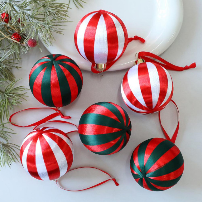 6Pcs 8cm Christmas Ball Ornaments Plastic Hanging Decor for Tree Window Display & DIY Crafts Shatterproof Festive Decorations