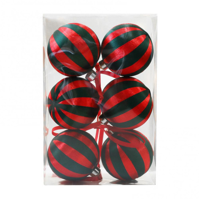 6Pcs 8cm Christmas Ball Ornaments Plastic Hanging Decor for Tree Window Display & DIY Crafts Shatterproof Festive Decorations