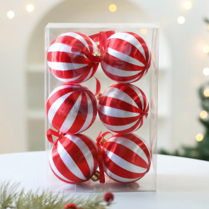 6Pcs 8cm Christmas Ball Ornaments Plastic Hanging Decor for Tree Window Display & DIY Crafts Shatterproof Festive Decorations
