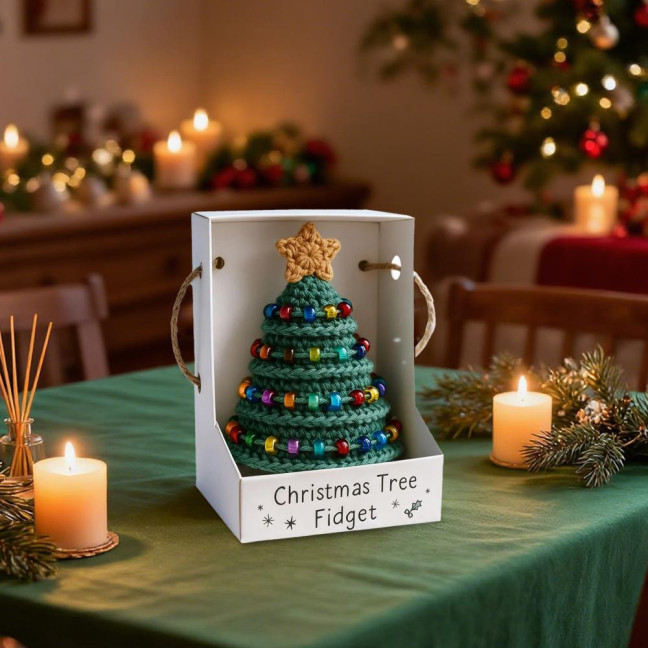 Christmas Tree Fidget Crochet Kit Complete DIY Yarn Set for Holiday Stress Relief Festive Ornament Making for Beginners & Craft Lovers Christmas Tree Fidget Crochet Kit Complete DIY Yarn Set for Holiday Stress Relief Festive Ornament Making for Beginners & Craft Lovers