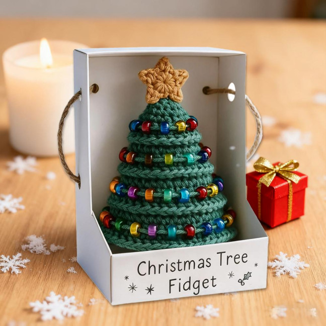 Christmas Tree Fidget Crochet Kit Complete DIY Yarn Set for Holiday Stress Relief Festive Ornament Making for Beginners & Craft Lovers Christmas Tree Fidget Crochet Kit Complete DIY Yarn Set for Holiday Stress Relief Festive Ornament Making for Beginners & Craft Lovers