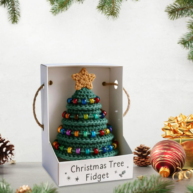 Christmas Tree Fidget Crochet Kit Complete DIY Yarn Set for Holiday Stress Relief Festive Ornament Making for Beginners & Craft Lovers Christmas Tree Fidget Crochet Kit Complete DIY Yarn Set for Holiday Stress Relief Festive Ornament Making for Beginners & Craft Lovers