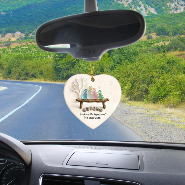 Heart-Shaped Sea Glass Family Ornament Handmade Sea Glass Art Heart Ornament for Christmas Tree Home Decor Heart-Shaped Sea Glass Family Ornament Handmade Sea Glass Art Heart Ornament for Christmas Tree Home Decor