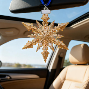 Faux Crystal Snowflake Ornament Sparkly Clear Faceted Snowflake Christmas Tree Ornament for Winter Wonderland Decoration Holiday Party Favors