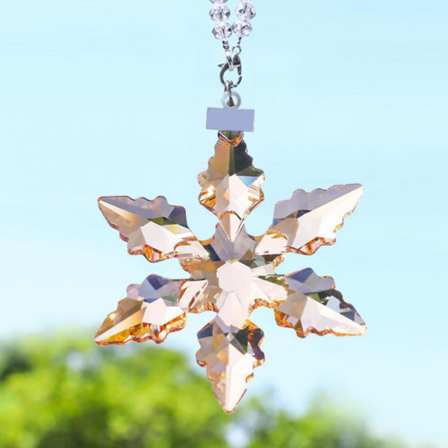 Faux Crystal Snowflake Ornament Sparkly Clear Faceted Snowflake Christmas Tree Ornament for Winter Wonderland Decoration Holiday Party Favors