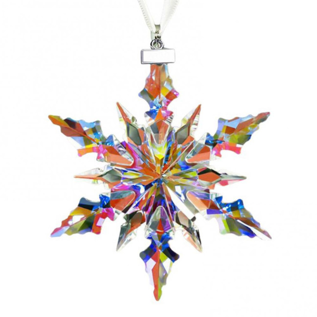 Faux Crystal Snowflake Ornament Sparkly Clear Faceted Snowflake Christmas Tree Ornament for Winter Wonderland Decoration Holiday Party Favors