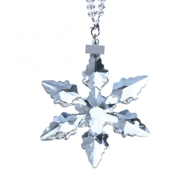 Faux Crystal Snowflake Ornament Sparkly Clear Faceted Snowflake Christmas Tree Ornament for Winter Wonderland Decoration Holiday Party Favors